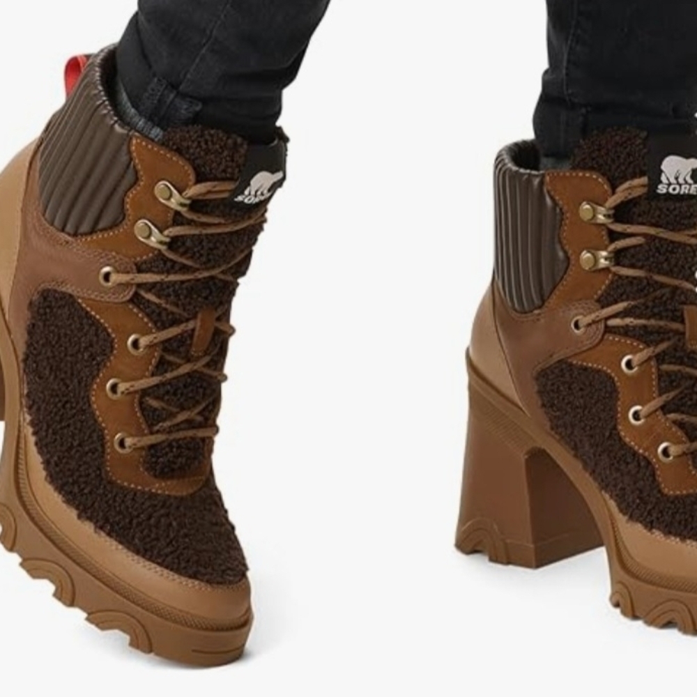 Sorel Brex Women's Brown and Tan Heeled Boots - Picture 2 of 7